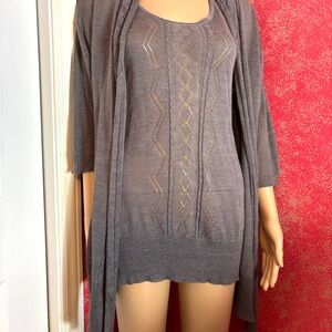 Women's Gray Joseph A.  Knit Sweater set size Medium